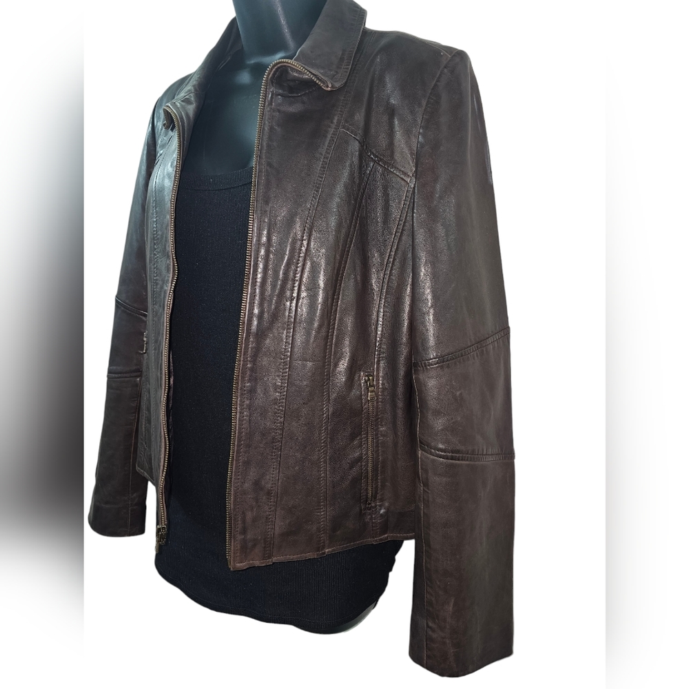 Vintage Women's Guess Leather Jacket Size Medium - Picture 4 of 9